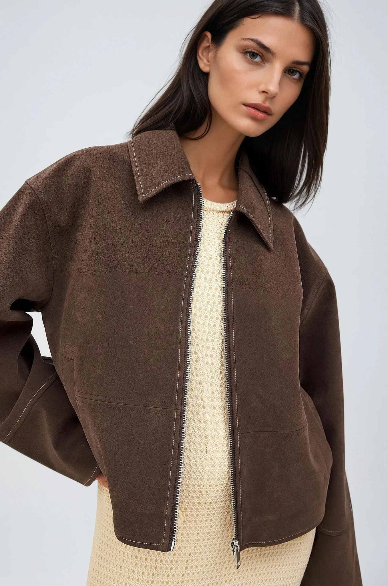 Valira – Kunstwildleder Zip-Jacke