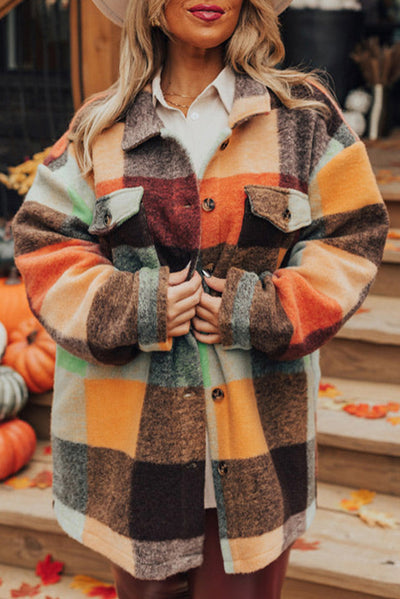 Kariertes Flanellhemdjacke | Kuschelige Textur | Herbstlicher Stil