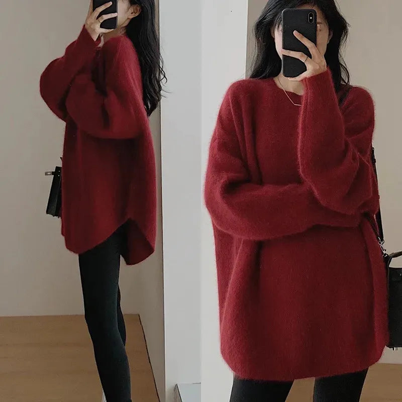 Avelena | Entspannter Raffinierter Pullover mit Rundhalsausschnitt und Tropfenschulter