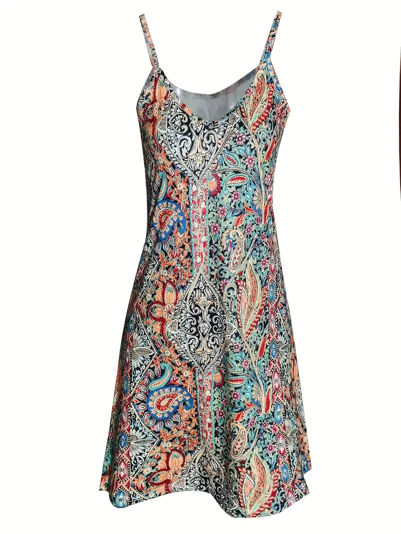 Clarimond – Sexy ärmelloses Kleid mit Paisley-Print