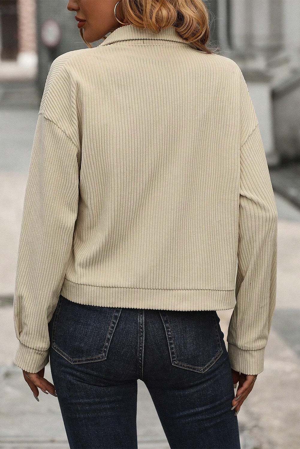 Cropped Cordhemdjacke | Strukturierte Textur | Elegant & Lässig