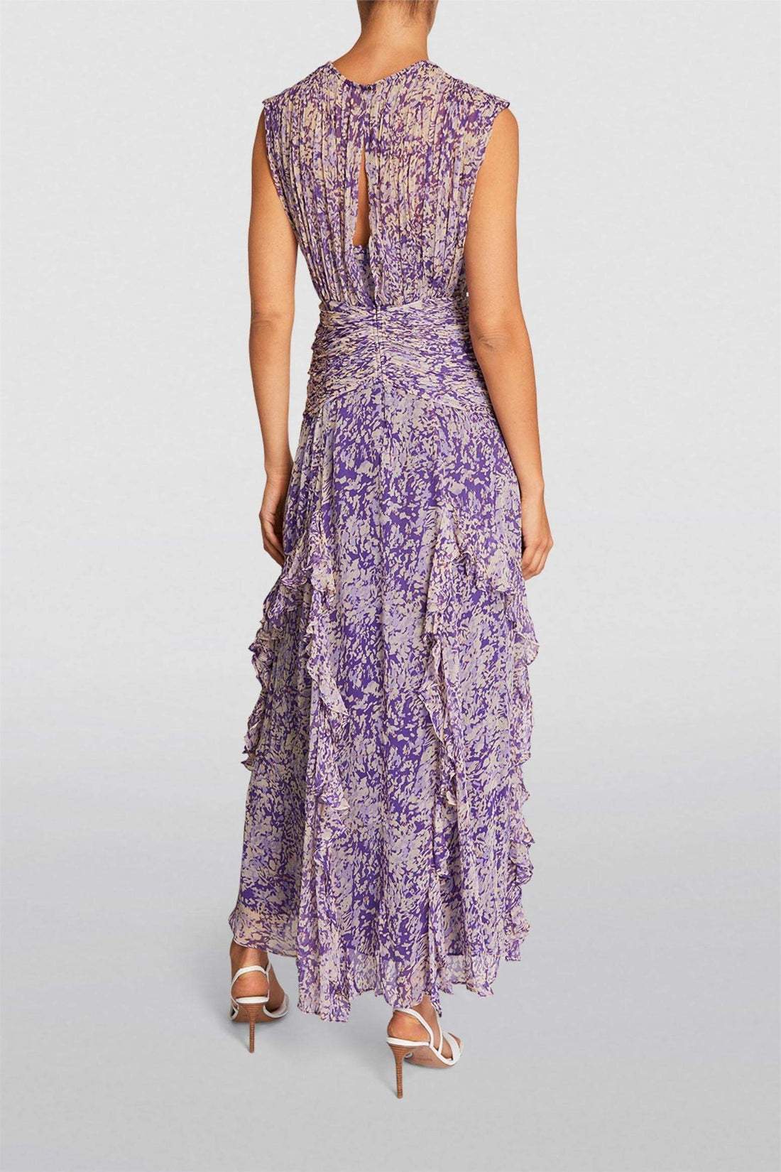 Avelena | Plissee-Rüschen-Maxikleid
