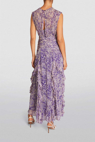 Avelena | Plissee-Rüschen-Maxikleid