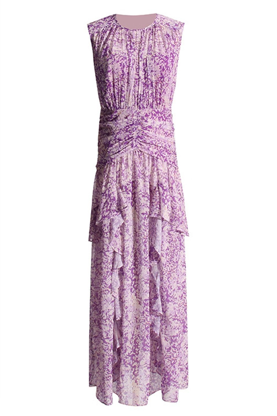 Avelena | Plissee-Rüschen-Maxikleid
