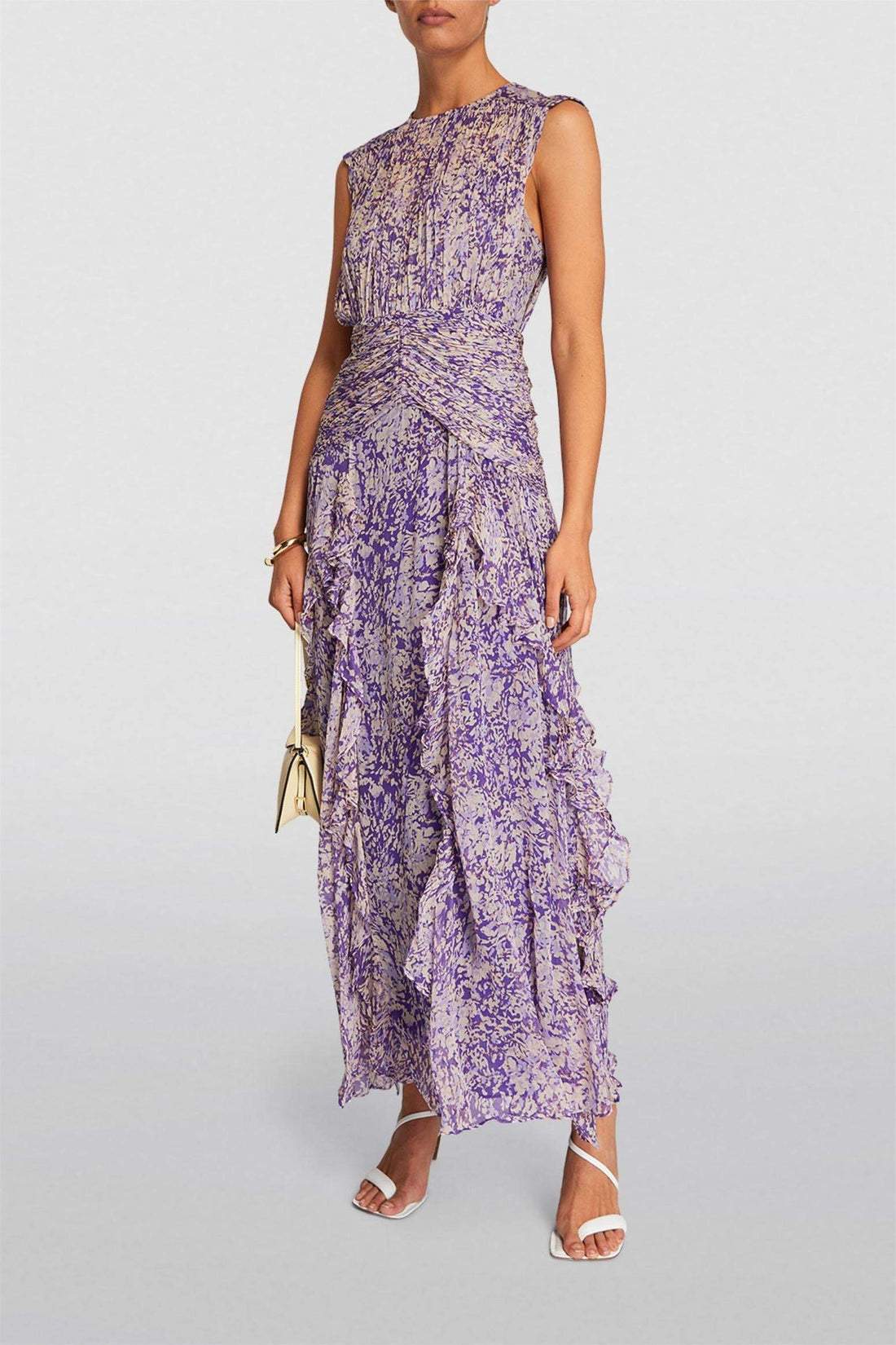 Avelena | Plissee-Rüschen-Maxikleid