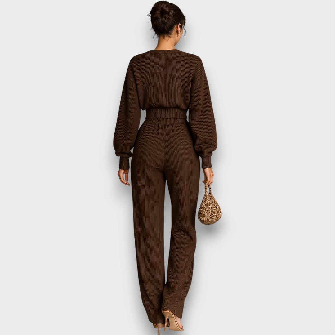 Amariel – Zweiteiler mit Cropped Pullover und weiter Hose