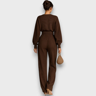 Amariel – Zweiteiler mit Cropped Pullover und weiter Hose