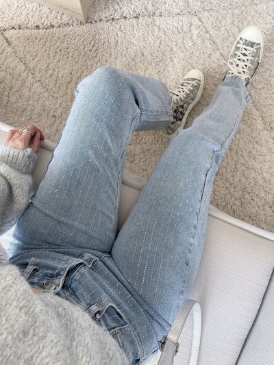 Glitzer-Jeans | Strahlender Look | Gerade Passform