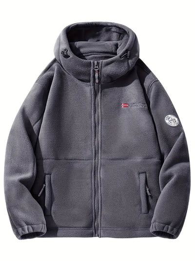 Avelena | Outdoor-Fleece Gefütterte Kapuzenjacke für Männer Polyester