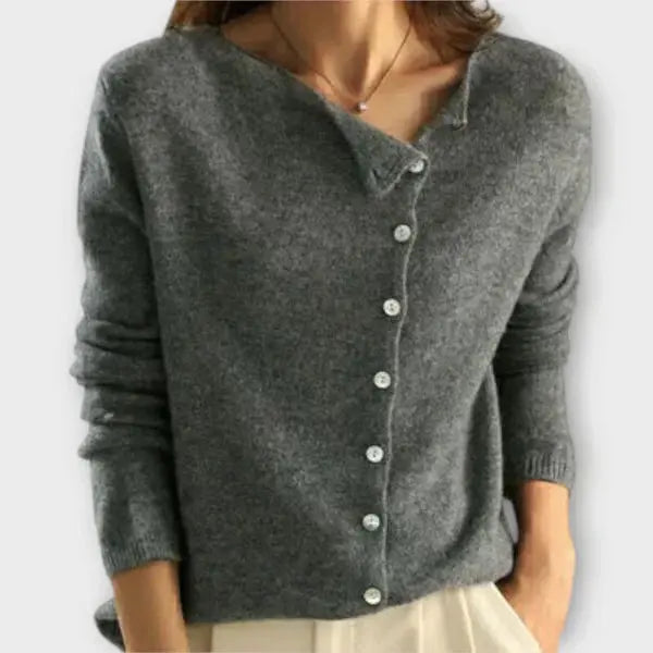 Paige – Weicher Cardigan mit asymmetrischer Knopfleiste