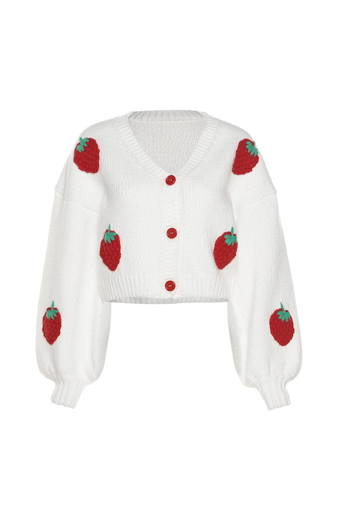 Avelena | Strawberry Knit Sweater Cardigan