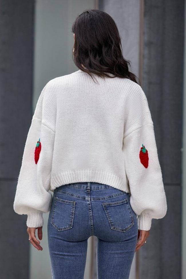 Avelena | Strawberry Knit Sweater Cardigan