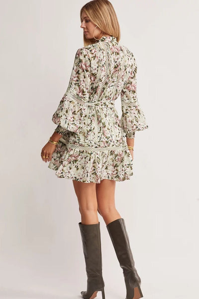 Avelena | Bedrucktes Minikleid mit Gürtel
