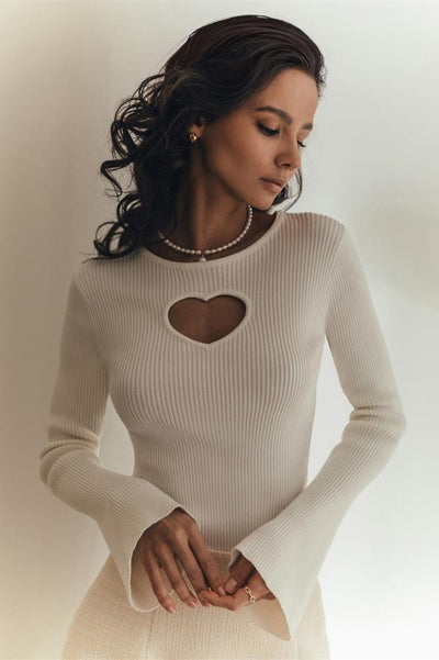 Avelena | Strickoberteil mit Herzausschnitt