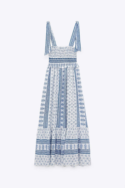 Avelena | Midikleid mit Gerafften Trägern