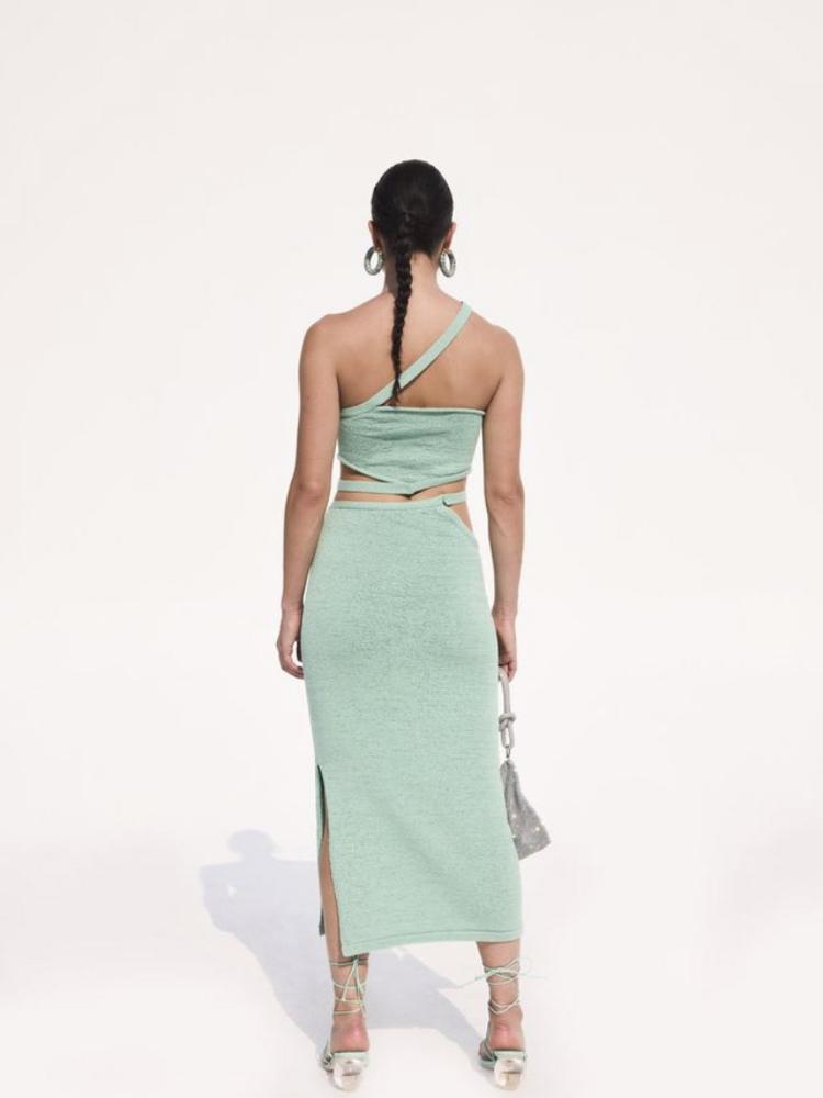 Avelena | Asymmetrie Strickset mit Ausschnitten