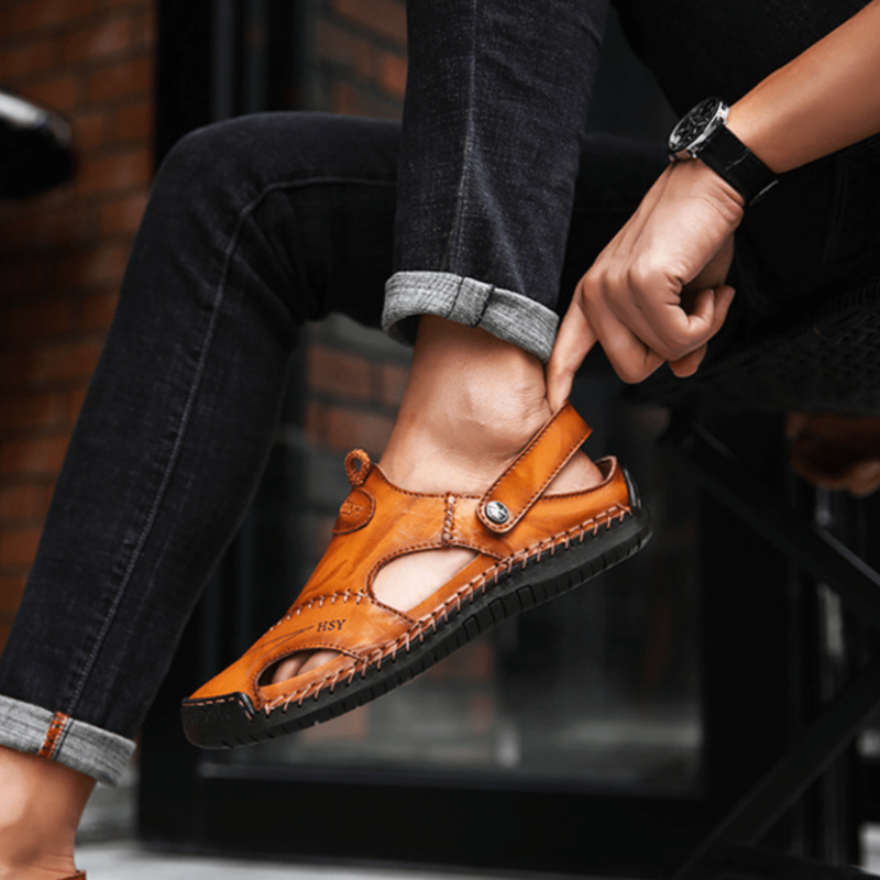 Crew | Herren Barfuss Sandalen | Schwarz