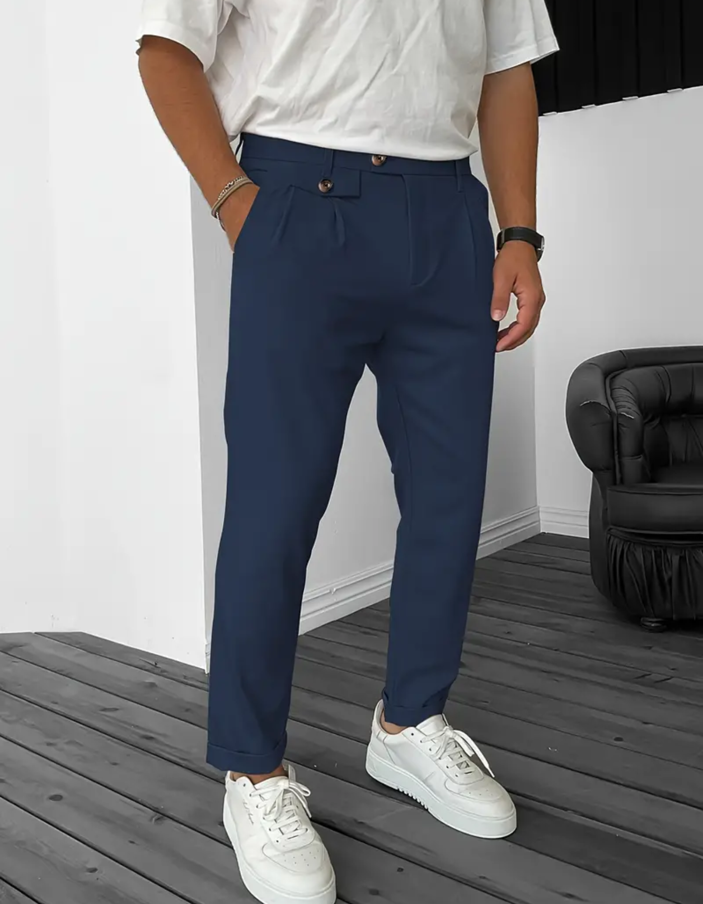 Alexis | Herren Bequeme Hose | Schwarz