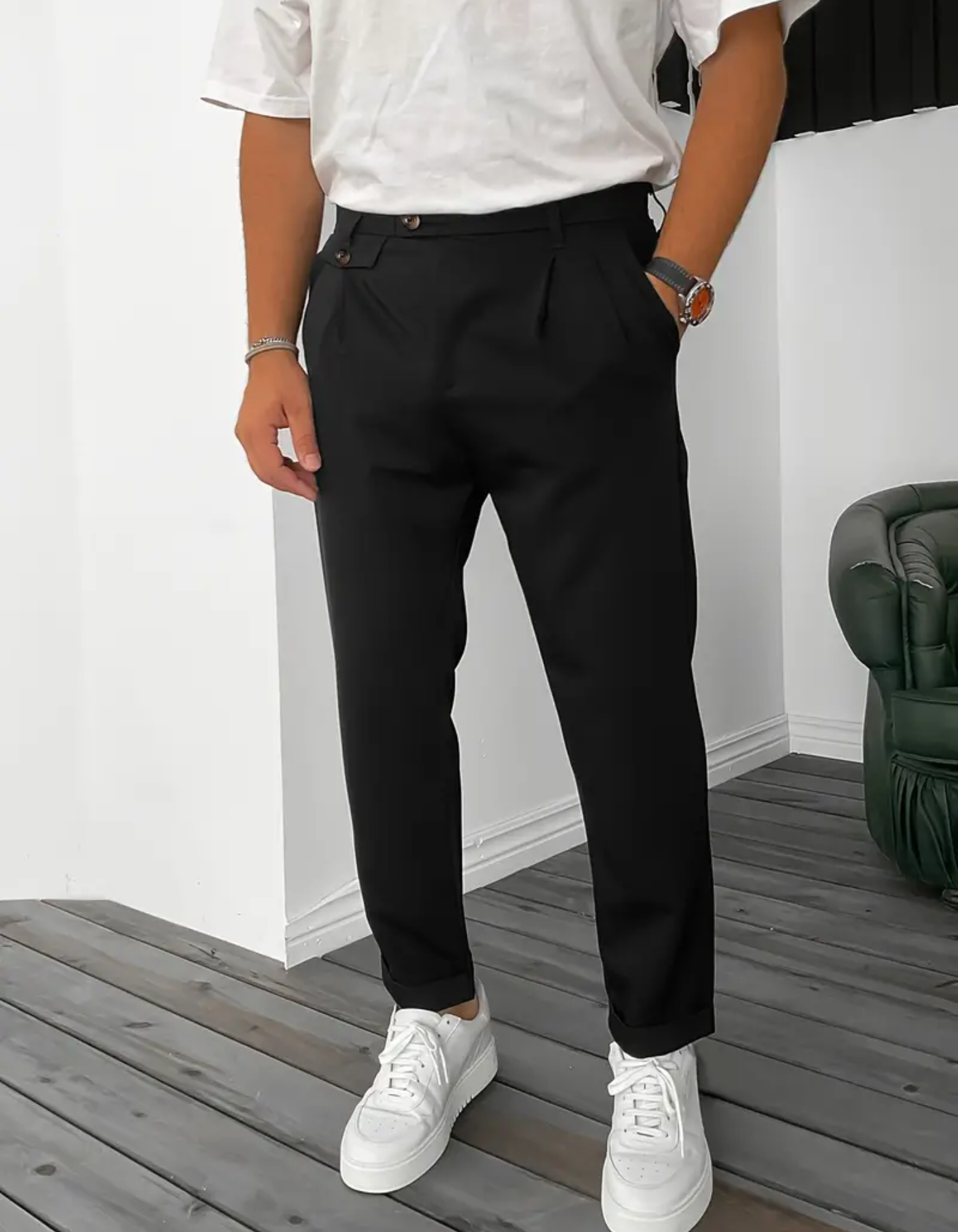 Alexis | Herren Bequeme Hose | Schwarz