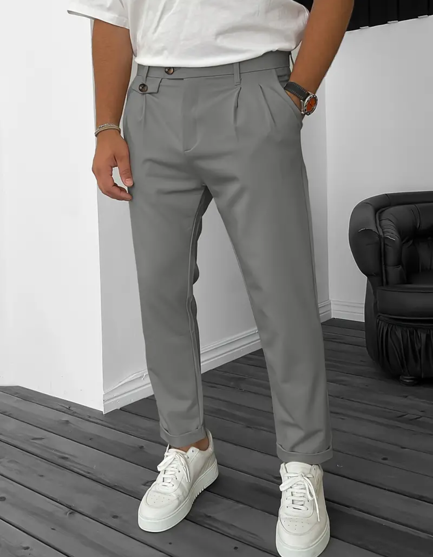 Alexis | Herren Bequeme Hose | Schwarz