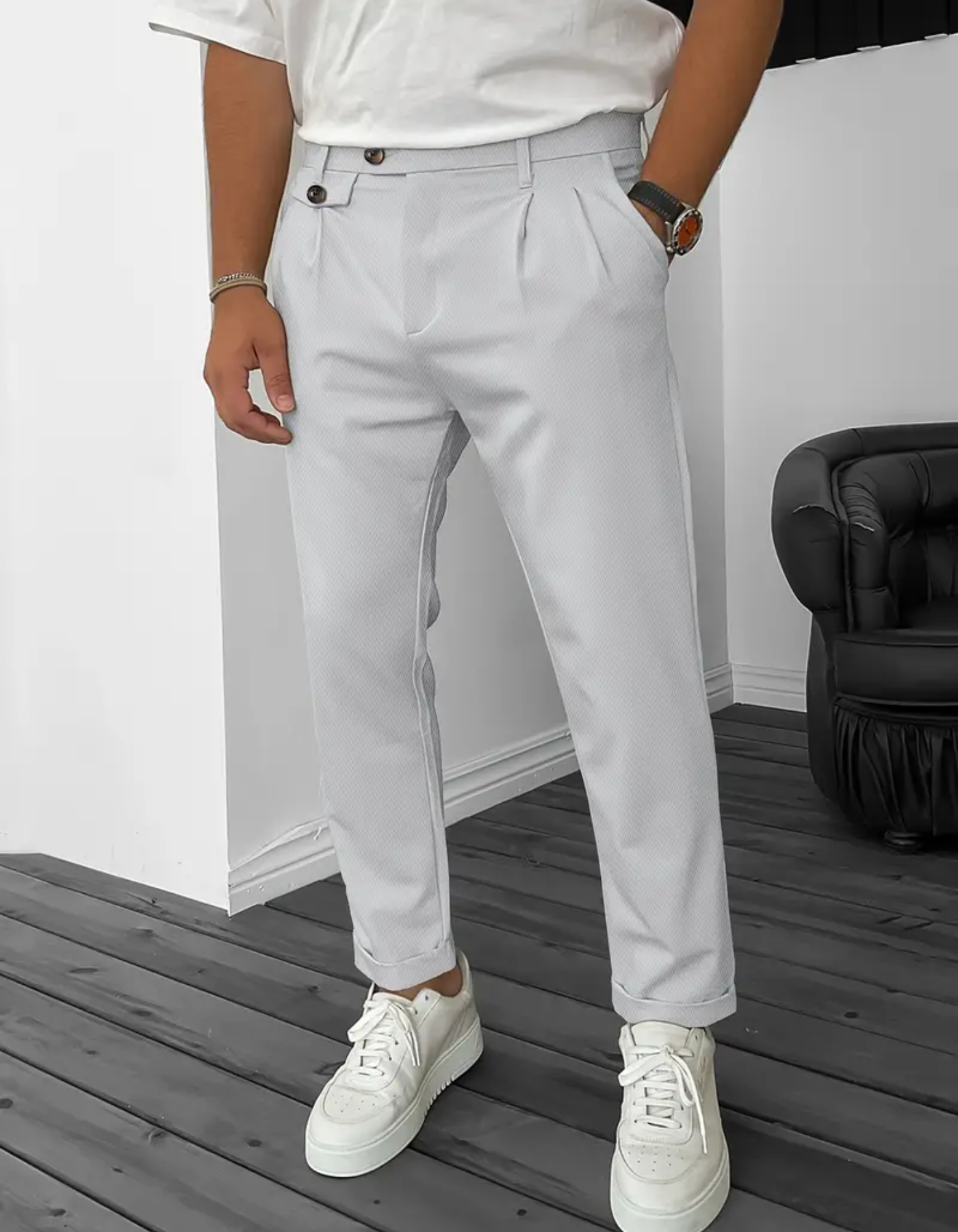 Alexis | Herren Bequeme Hose | Schwarz