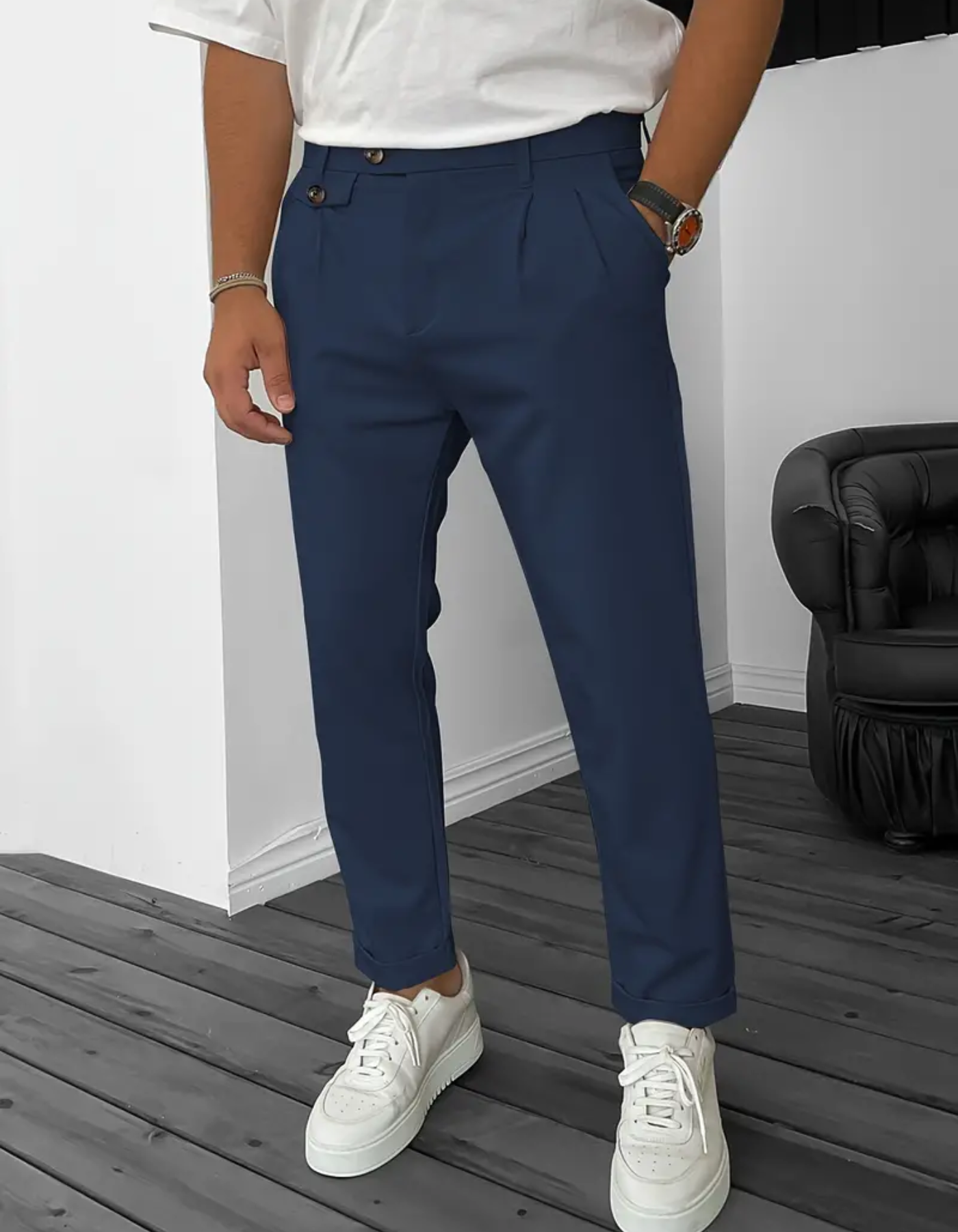 Alexis | Herren Bequeme Hose | Schwarz