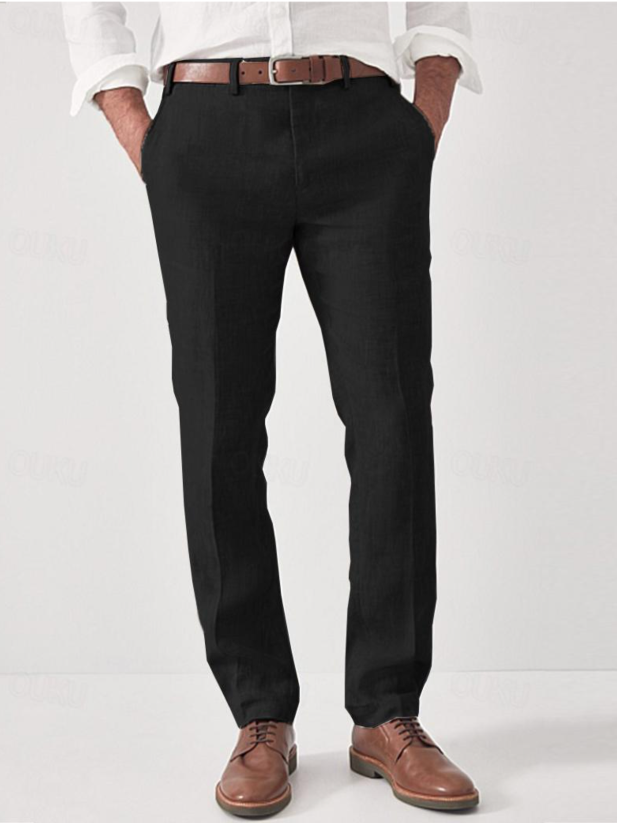 Juno | Herren Chino Hose | Schwarze Stoffhose