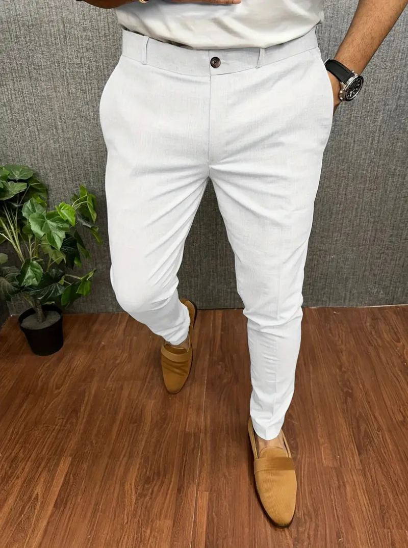 Alpha | Herren Chino Hose | Weiß Stoffhose
