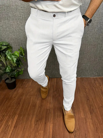 Alpha | Herren Chino Hose | Weiß Stoffhose