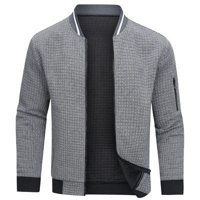 Falk | Herren Strickjacke mit Reißverschluss | Grau