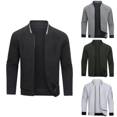 Falk | Herren Strickjacke mit Reißverschluss | Grau