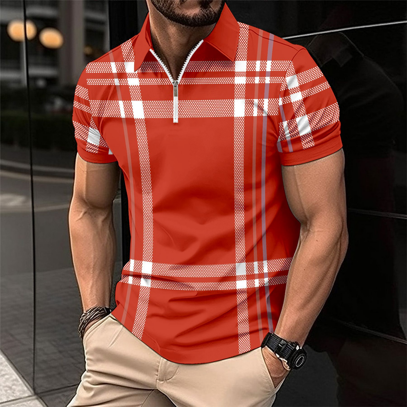 Alden | Herren Kurzarm Poloshirt | Gestreiftes