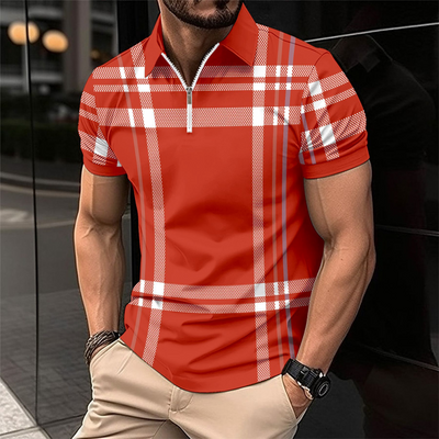 Alden | Herren Kurzarm Poloshirt | Gestreiftes