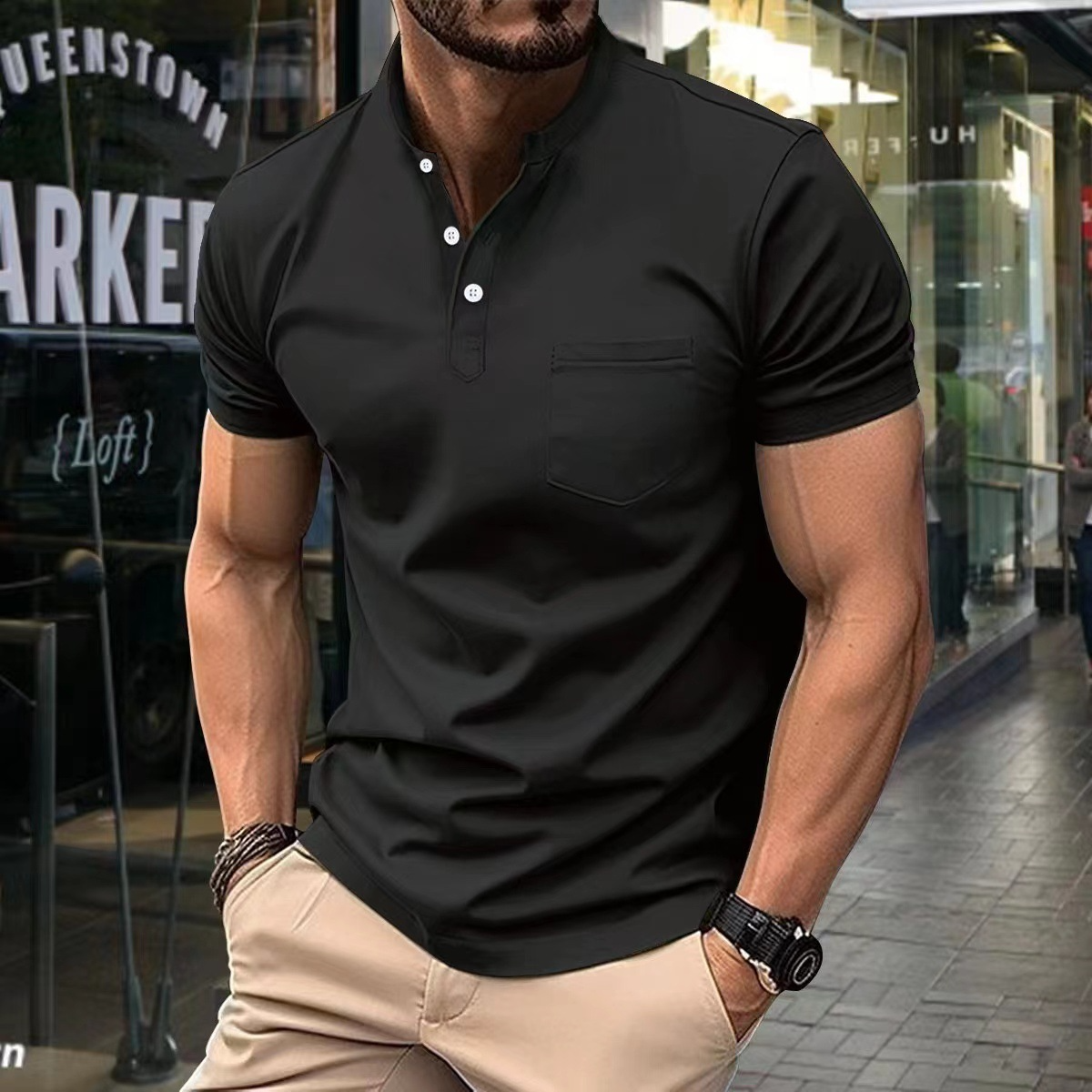Dilan | Herren Kurzarm Poloshirt | Schwarz