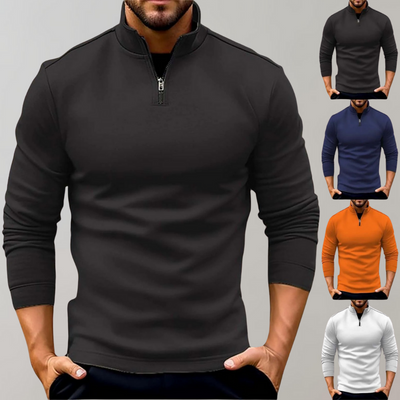 Giordan | Herren Pullover mit Reißverschluss | Schwarz Sweater