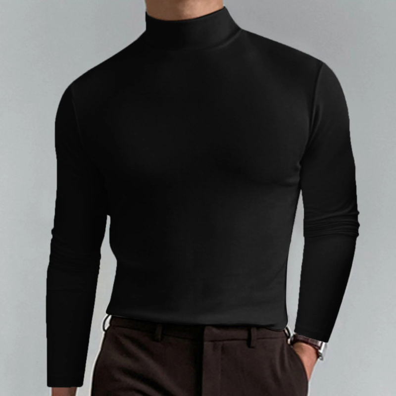 Kristoff | Herren Rollkragenpullover Schwarz | Slim Fit
