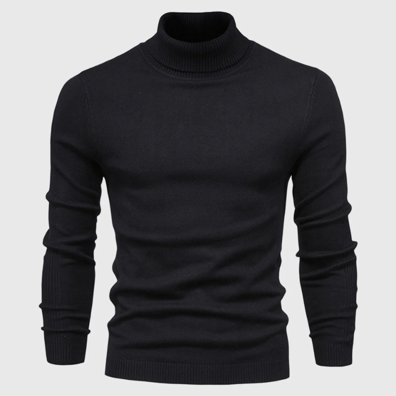 Warren | Herren Rollkragenpullover Schwarz | Warme