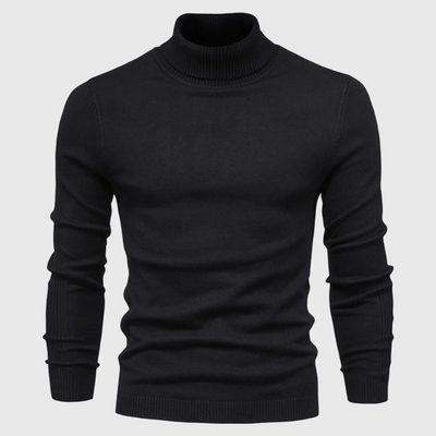 Warren | Herren Rollkragenpullover Schwarz | Warme