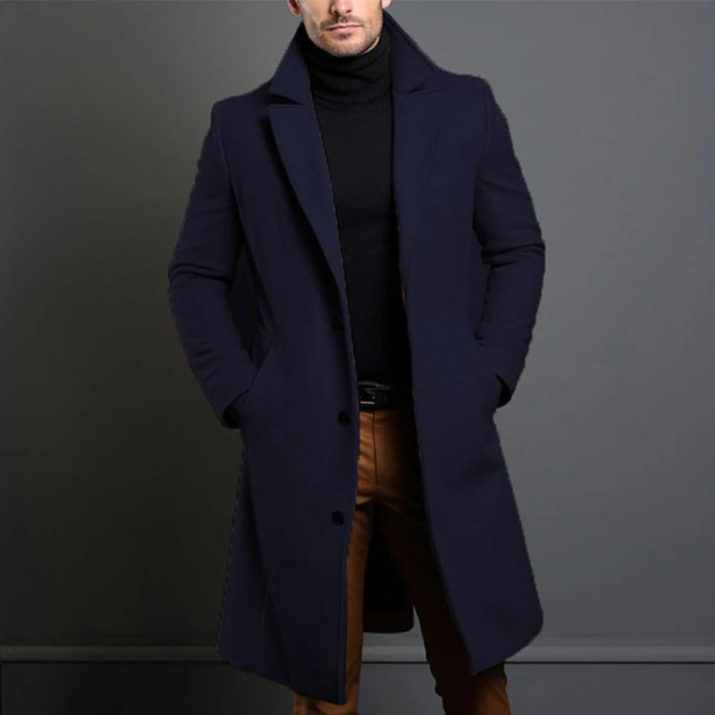 Pratt | Herren Schwarz Trenchcoat | Lange Jacke
