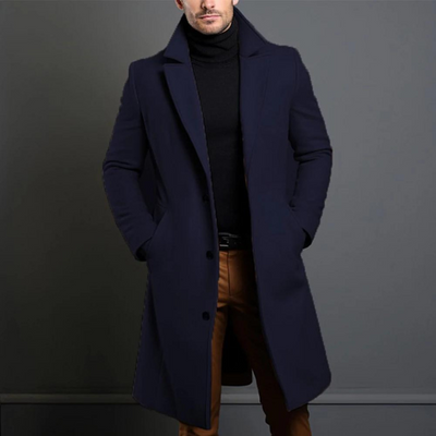 Pratt | Herren Schwarz Trenchcoat | Lange Jacke