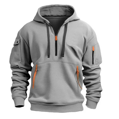 Lawrence | Herren Schwarz Hoodie | Kapuzenpullover mit Reißverschluss