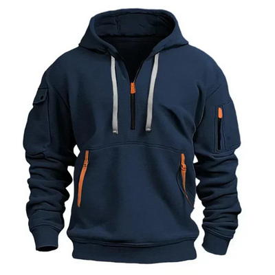 Lawrence | Herren Schwarz Hoodie | Kapuzenpullover mit Reißverschluss