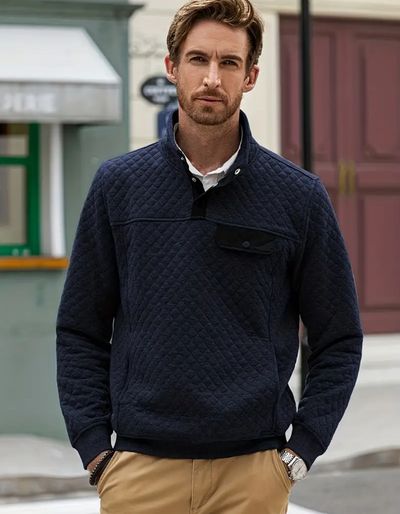 Andreu | Herren Stehkragen Pullover | Schwarzer Sweater