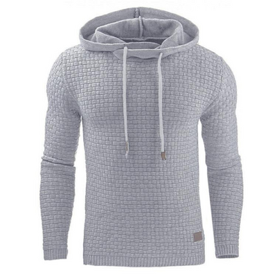 August  | Herren Grau Hoodie | Strick Kapuzenpullover