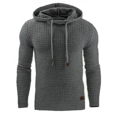 August  | Herren Grau Hoodie | Strick Kapuzenpullover