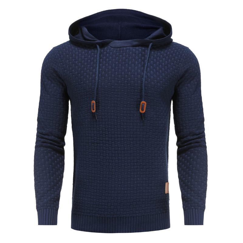 August  | Herren Grau Hoodie | Strick Kapuzenpullover