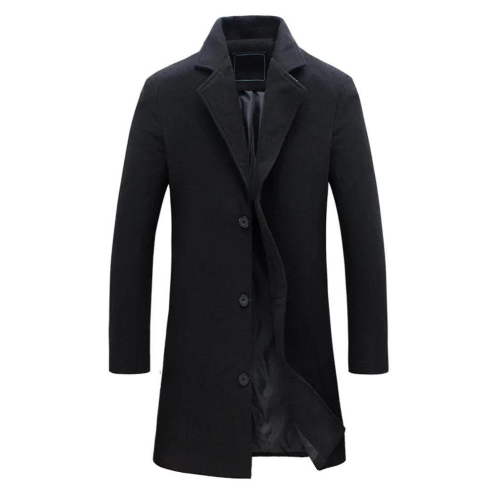 Sawyer | Herren Trenchcoat Schwarz | Lange Jacke