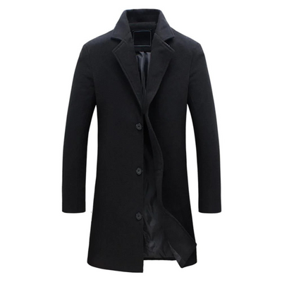 Collin | Herren Trenchcoat Schwarz | Lange Jacke