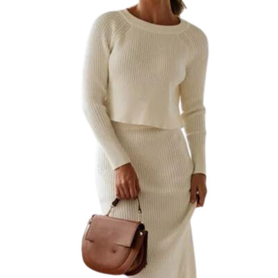 Avelena | Modischer Strickpullover mit Rock Set
