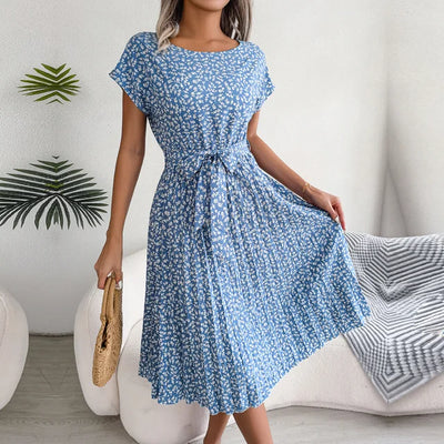 Geblümtes Midikleid mit Gürtel | Feminine Leichtigkeit | Perfekt für den Sommer